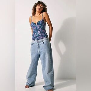 Free People Night Rhythm Printed Bodysuit